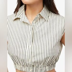 NWT WeWoreWhat sleeveless popover shirt in stripe